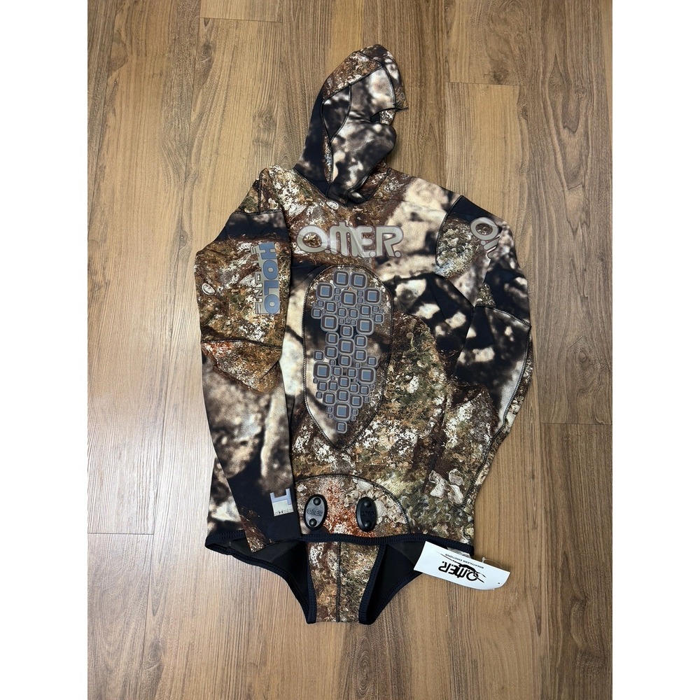 OMER 3mm Holostone Camouflage Spearfishing Wetsuit JACKET TOP Size 4 O.M.E.R.